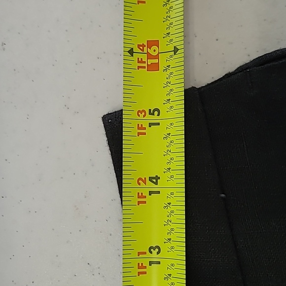 Saint Tropez West Black Linen Pants with Colorful Embroidered Cocktails size 10 - Picture 10 of 12